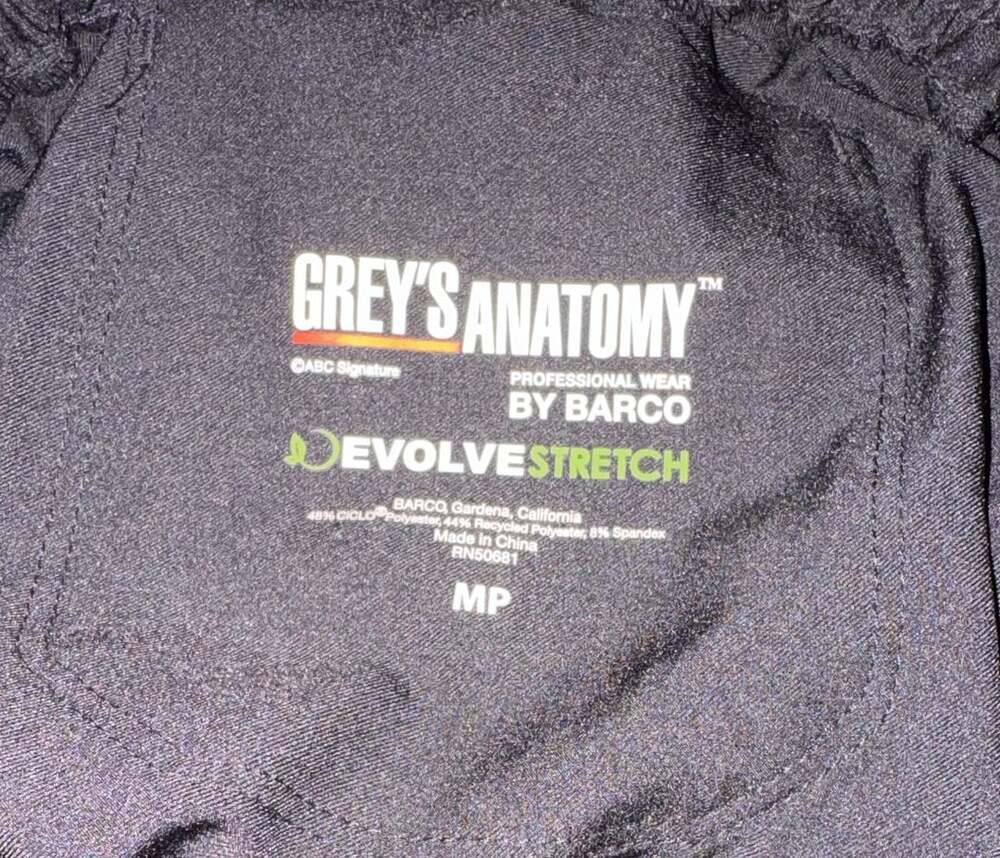 Grey's Anatomy Evolve Stretch Scrub Pants Size MP Black